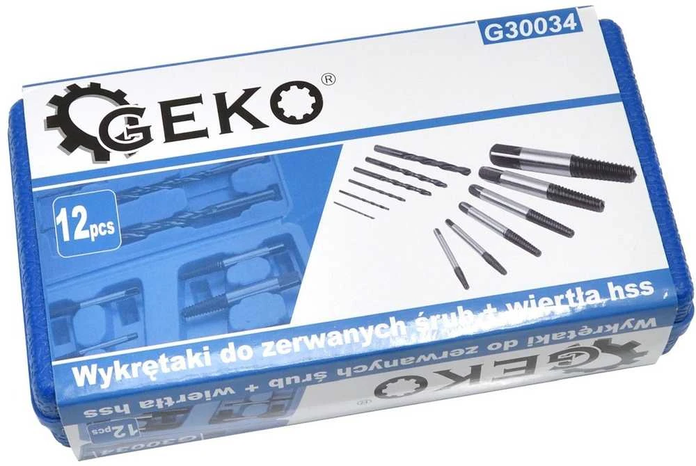 Geko Sriegtų ištraukėjai sulaužytiems varžtams + HSS grąžtai 12 vnt. (40)