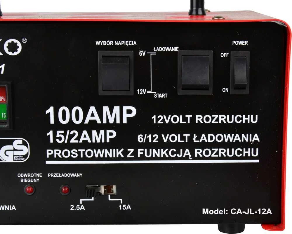 Geko įkroviklio valdymo skydelis su 100A paleidimo funkcija