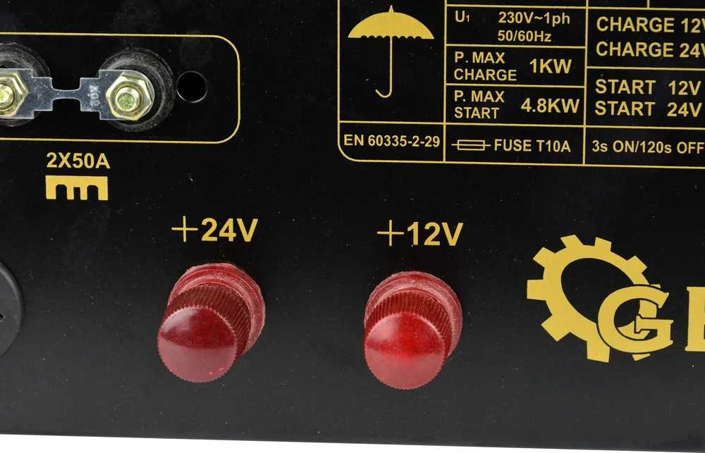 Geko kroviklio techninė panelė su 12V 24V indikacija