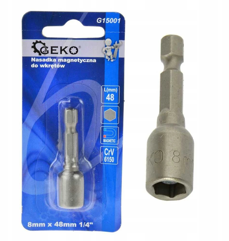 Geko Nasadka magnetyczna do wkrętów 8mmx48mm 1/4"/typ Farmer/(200/400)