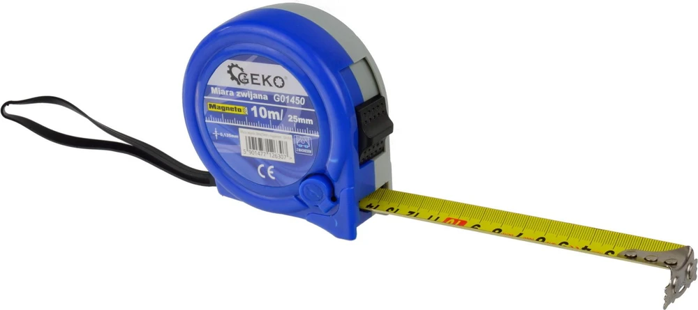 Geko Matavimo juosta 10mx25mm su magnetu (6/60)