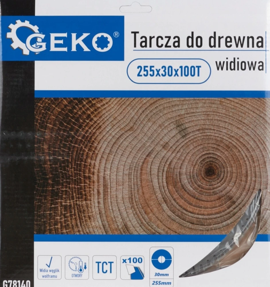 Geko Medienos pjūklo diskas 255x30x100T (skylės) (25)