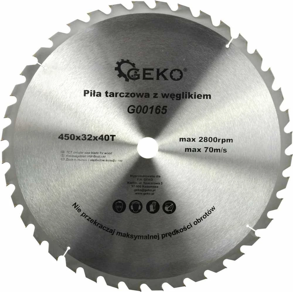 Geko pjovimo diskas medienai 450 x 32 mm, 40 dantukų (G00165)