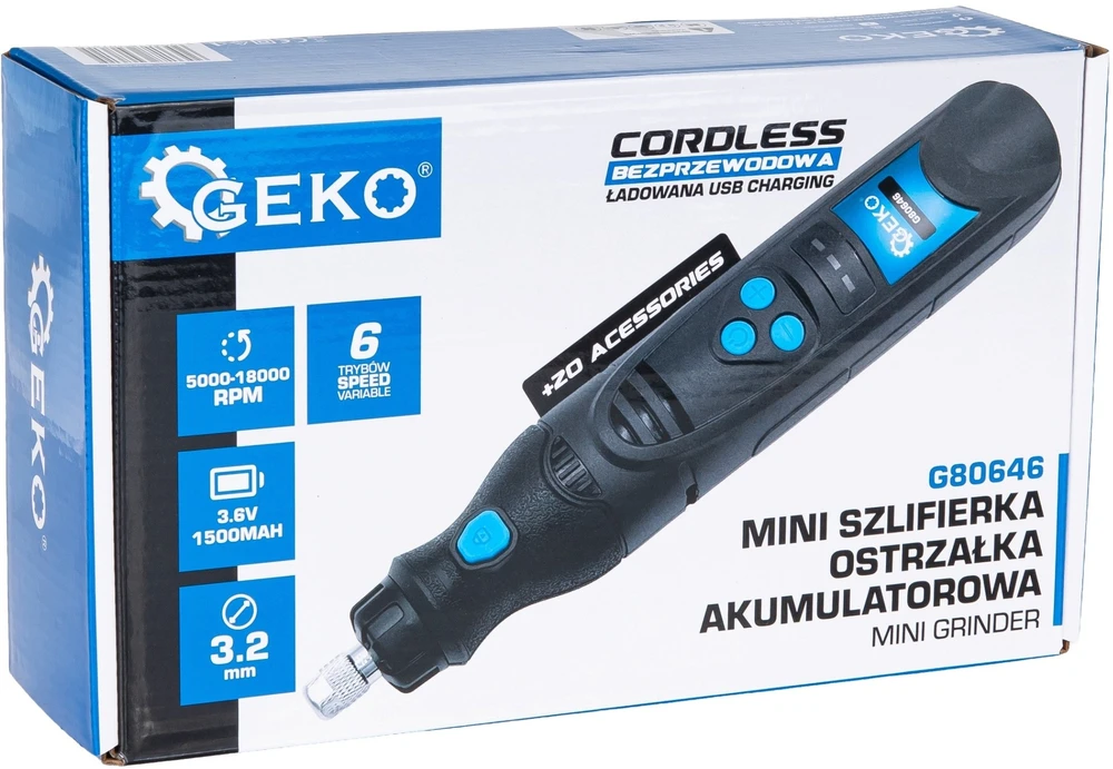 Geko Mini akumuliatorinė šlifavimo-galandinimo mašinėlė 3,6V grandinėms ir ašmenims (10) (5903418307615)