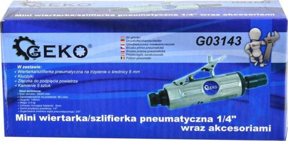 Geko Pneumatinis šlifuoklis Tiesus 1/4 colio su antgaliais
