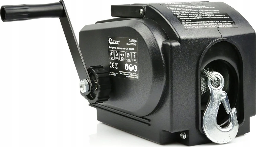 Geko Nešiojama elektrinė gervė 12 V, 2000 svarų (1)