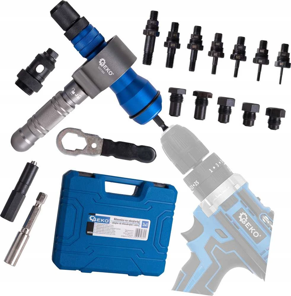 GEKO RIVETER ADAPTERIS ATSUKTUČIUI 3in1