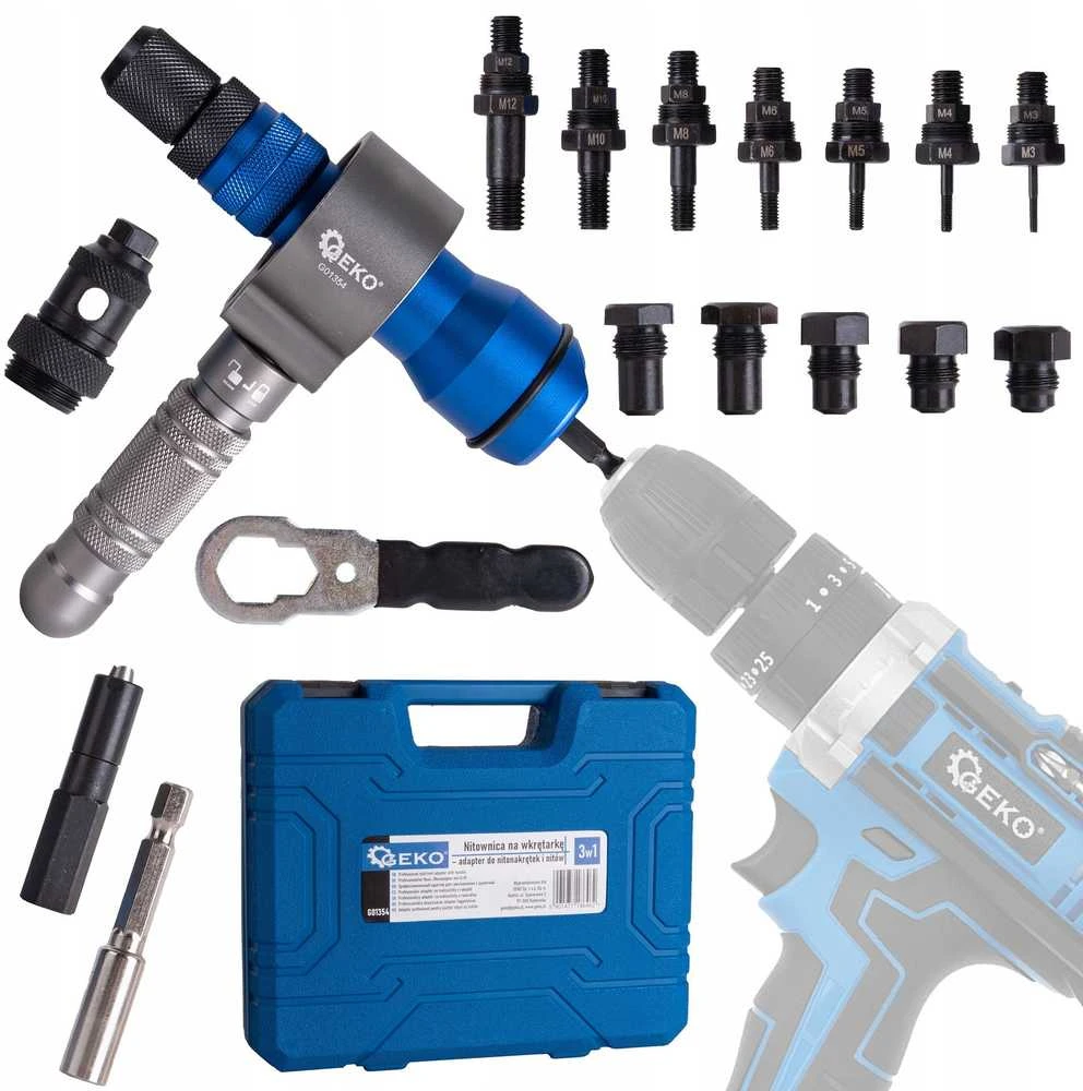 GEKO RIVETER ADAPTERIS ATSUKTUČIUI 3in1