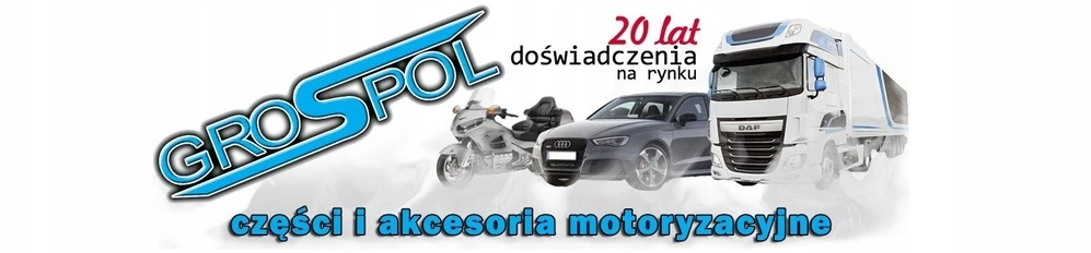 Grospol autodalių ir aksesuarų reklaminis baneris