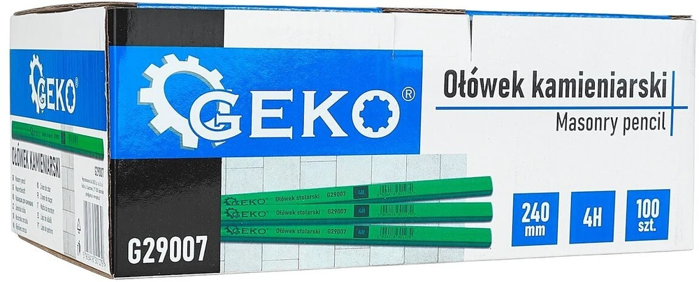 Geko Akmenkalio pieštukas 240mm 4H 100vnt. – parodomasis kartonėlis (10)
