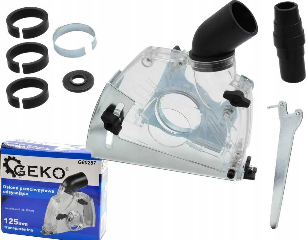 GEKO Siurbimo dangtis skaidrus 125mm kampiniams šlifuokliams 115-125mm