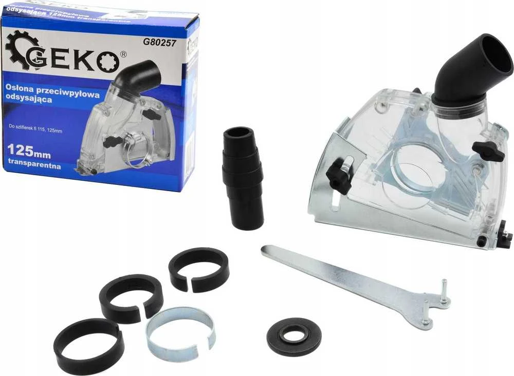 GEKO Siurbimo dangtis skaidrus 125mm kampiniams šlifuokliams 115-125mm