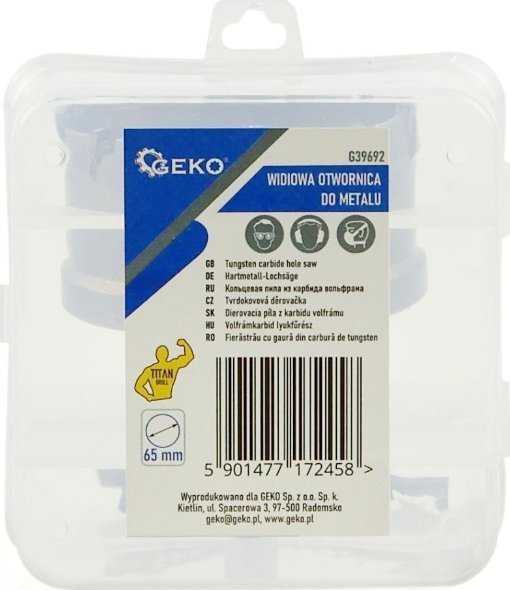 Geko Otwornica widiowa - koronka do metalu 65mm su wiertłem tytanowym (30)