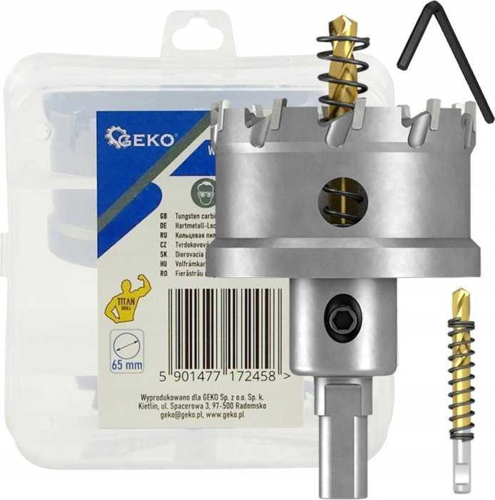 Geko Otwornica widiowa - koronka do metalu 65mm su wiertłem tytanowym (30)