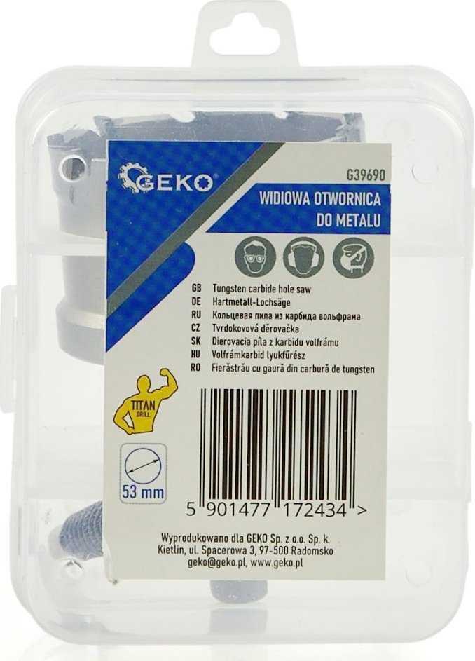 Geko karbido skylių pjūklas - 53 mm metalinis grąžtas su titano grąžtu (60)