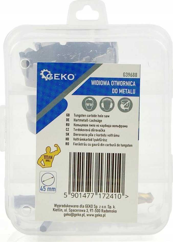 Geko karbido skylių pjūklas - 45 mm metalinis grąžtas su titano grąžtu (60)