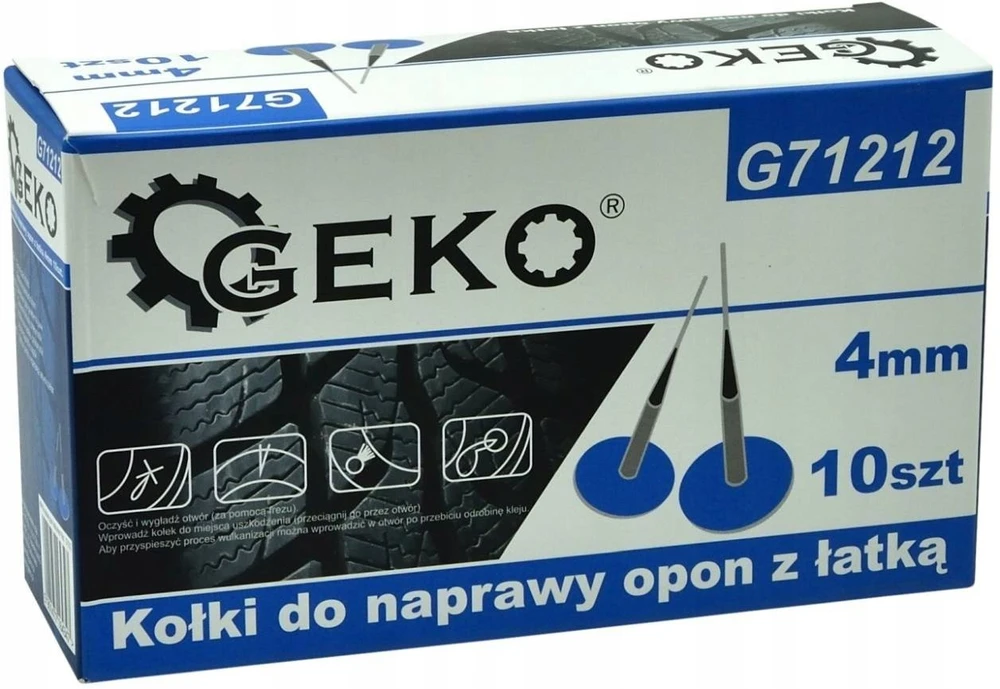 Geko Padangų remonto kaiščiai su lopais 4 mm 10 vnt. (24)