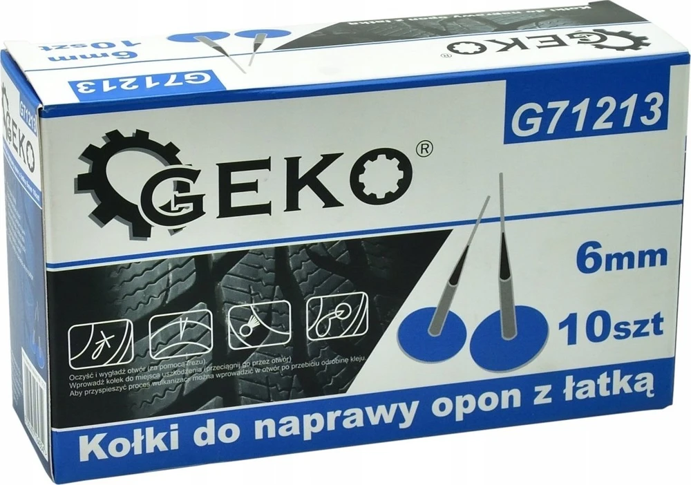 Geko Padangų remonto kaiščiai su lopais 6 mm 10 vnt. (48)
