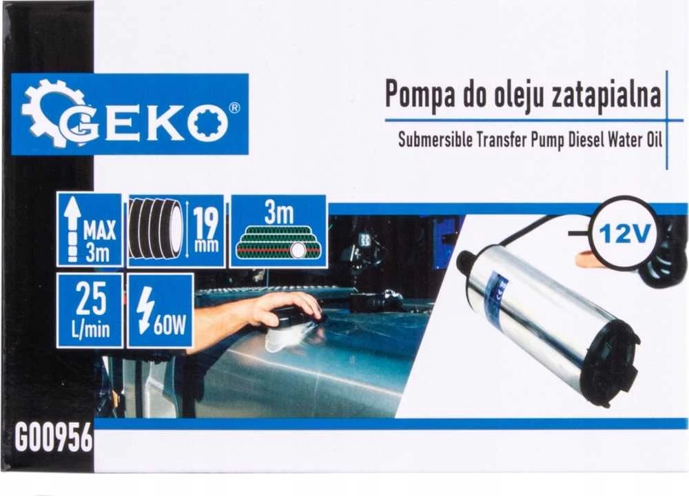 Geko Panardinamas alyvos siurblys 12 V, 52 mm, su 3 m laidu (40)