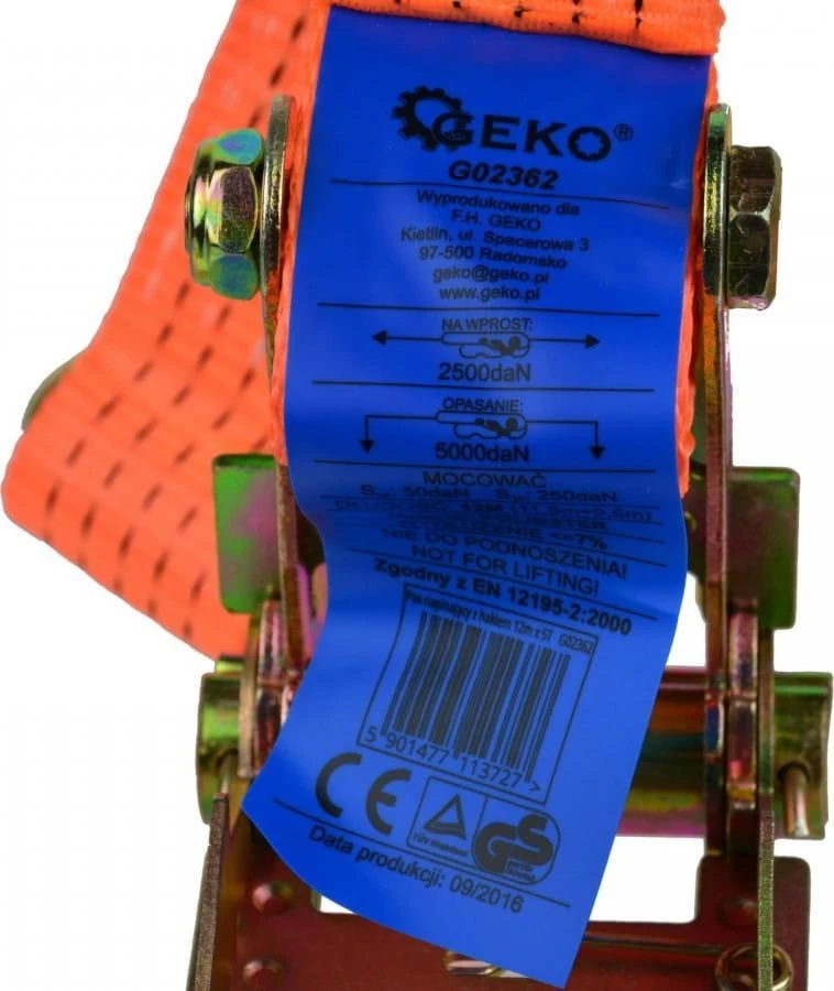 Geko PAS TRANSPORTOWY Z GRZECHOTKĄ 12M/5T/50MM (10) G02362 GEKO