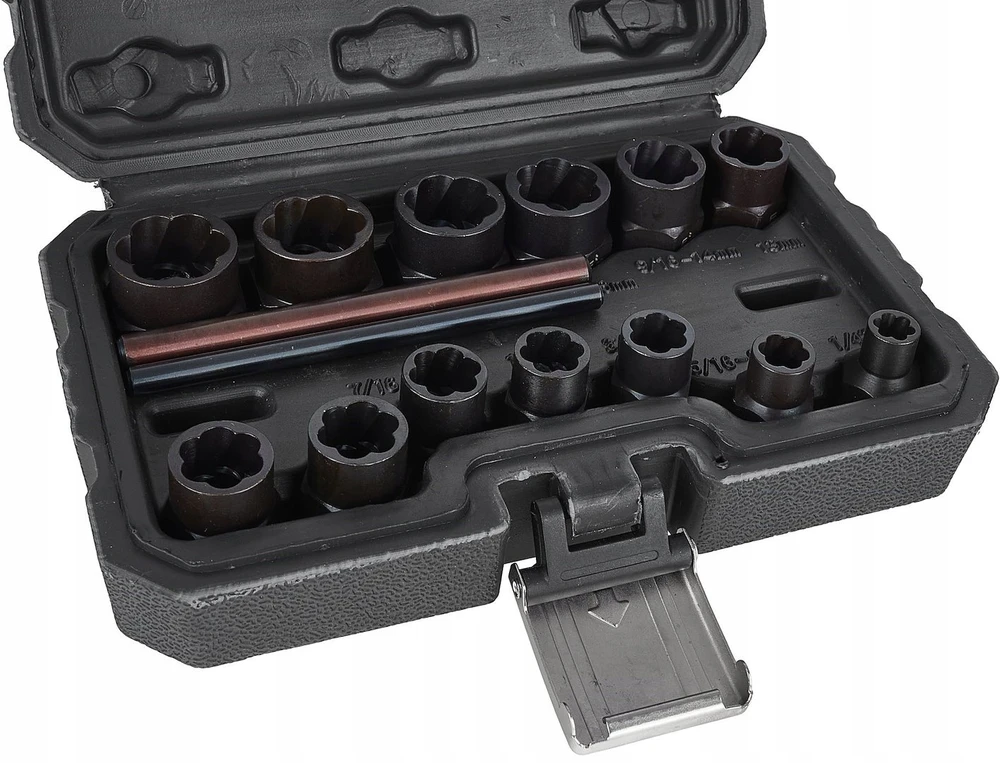 „Geko“ pažeistų varžtų galvučių rinkinys, 6–19 mm, 15 dalių (50)