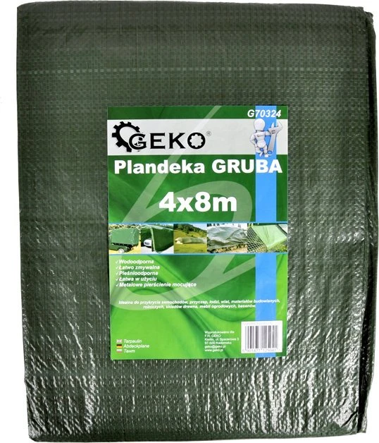Geko Plandeka 12x18m gruba/žalia (1)