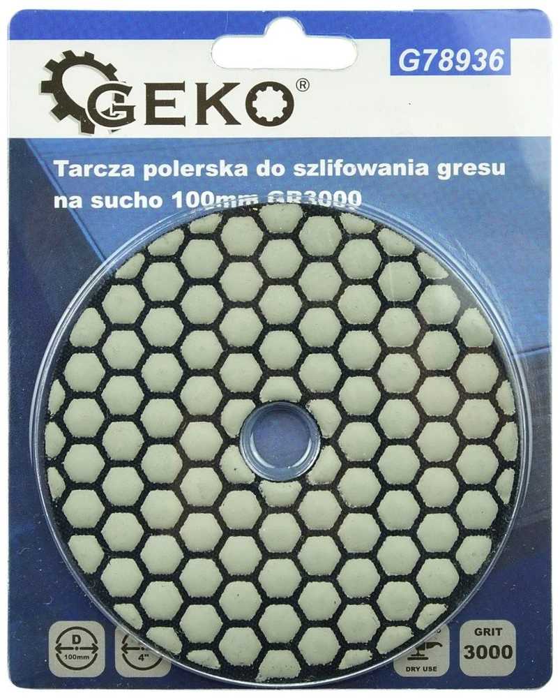 Geko Poliravimo diskas sausam akmens masės šlifavimui 100 mm GR3000 (25/250))