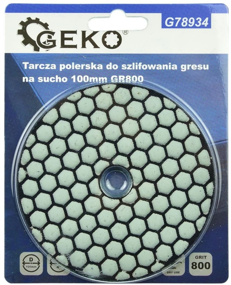 Geko Poliravimo diskas sausam akmens masės šlifavimui 100 mm GR800 (25/250)