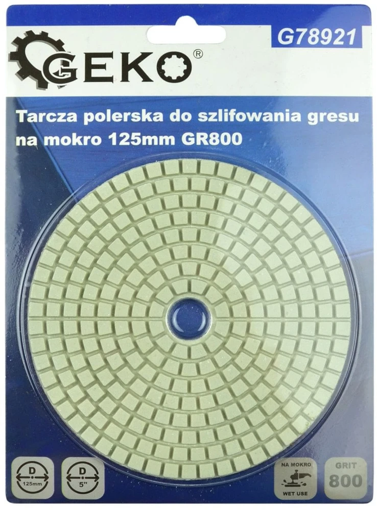 Geko poliravimo diskas šlapiam akmens masės šlifavimui 125 mm GR800 (25/250)