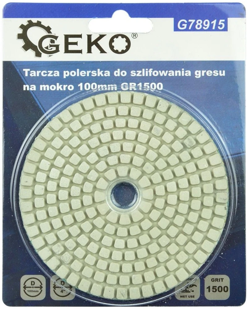 Geko Poliravimo diskas šlapiam akmens masės šlifavimui 100 mm GR1500 (5/25/250)
