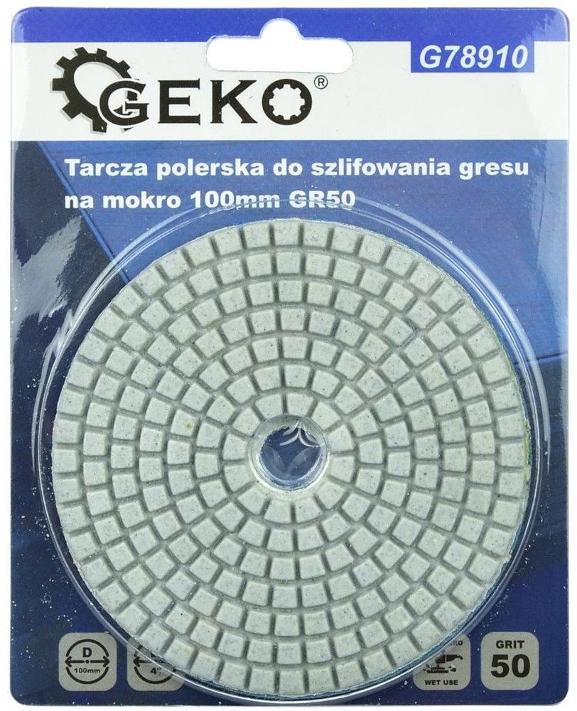 Geko Poliravimo diskas šlapiam akmens masės šlifavimui 100 mm GR50 (5/250)