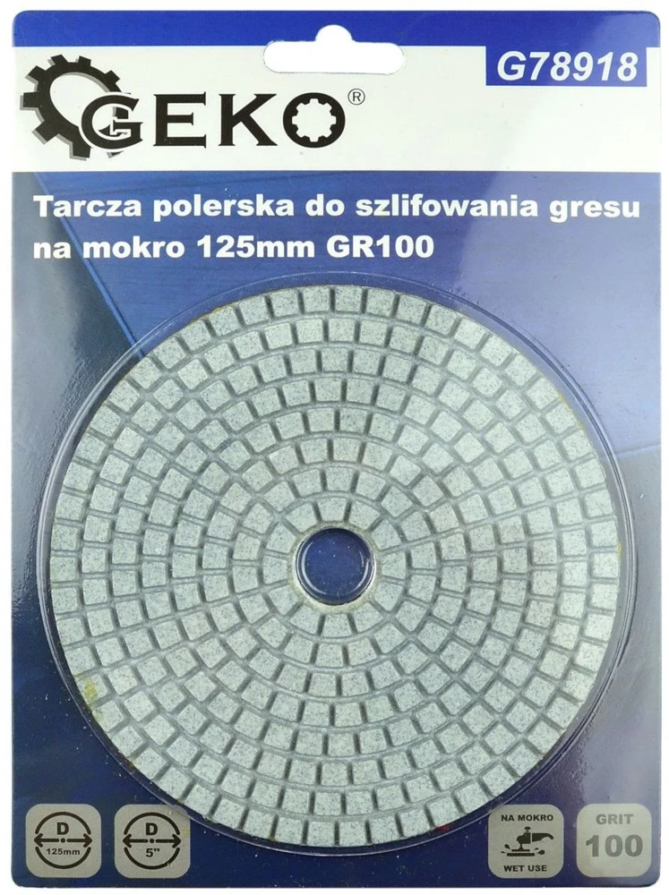 Geko poliravimo diskas šlapiam akmens masės šlifavimui 125 mm GR100 (5/250)