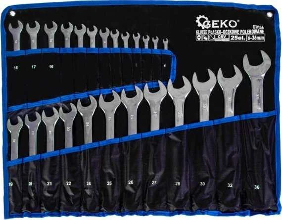 Geko Poliruoti atviri veržliarakčiai 6-36 mm 25 vnt. CRV (4)