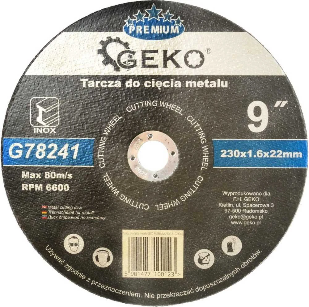 Geko Premium metalo pjovimo diskas 230x1,6 Inox (G78241)