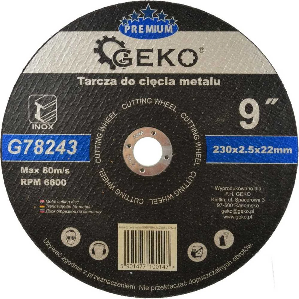 Geko PREMIUM metalo pjovimo diskas 230x2,5 Inox (G78243)