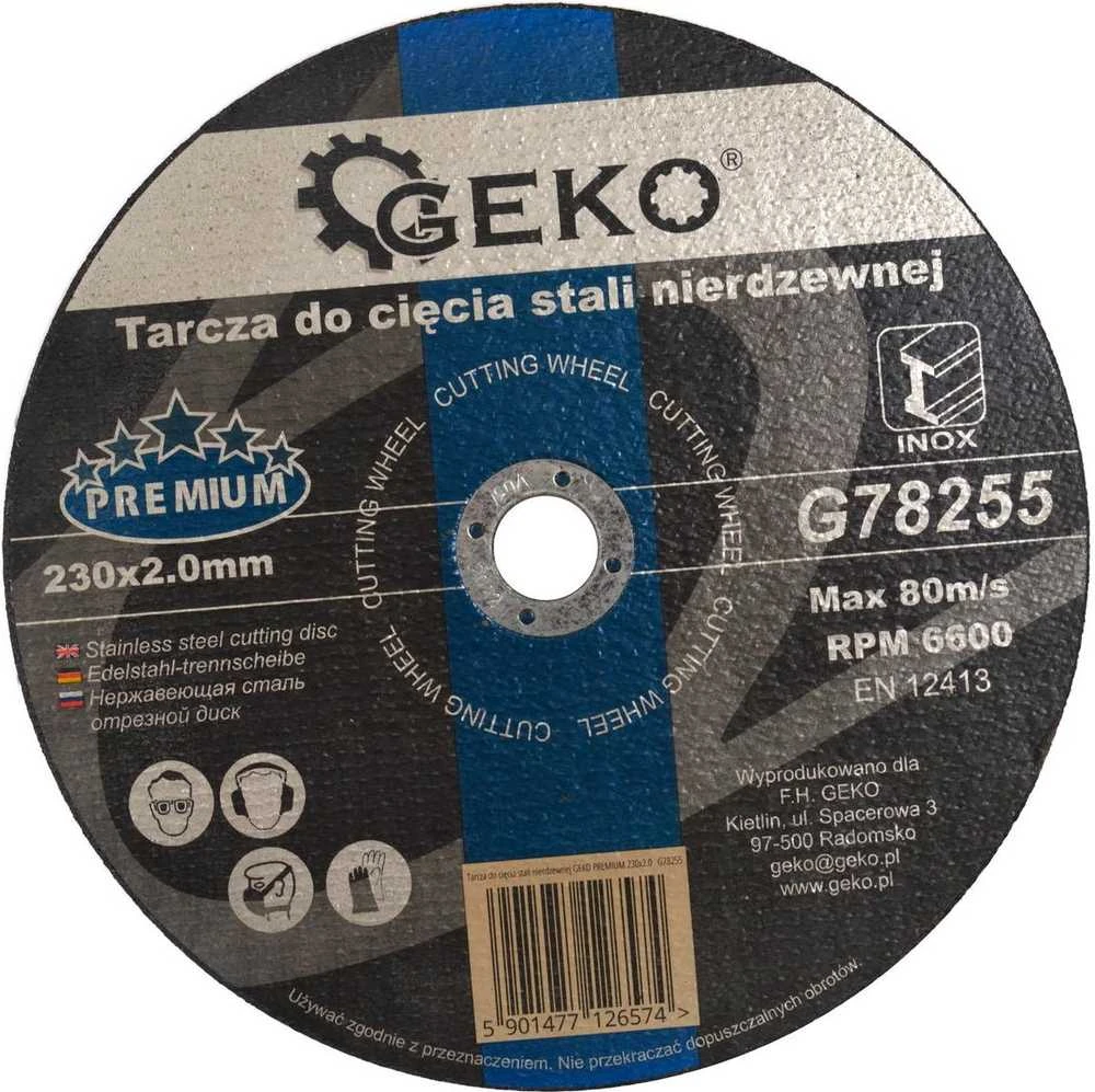 Geko PREMIUM nerūdijančio plieno pjovimo diskas 230x2.0 (G78255)