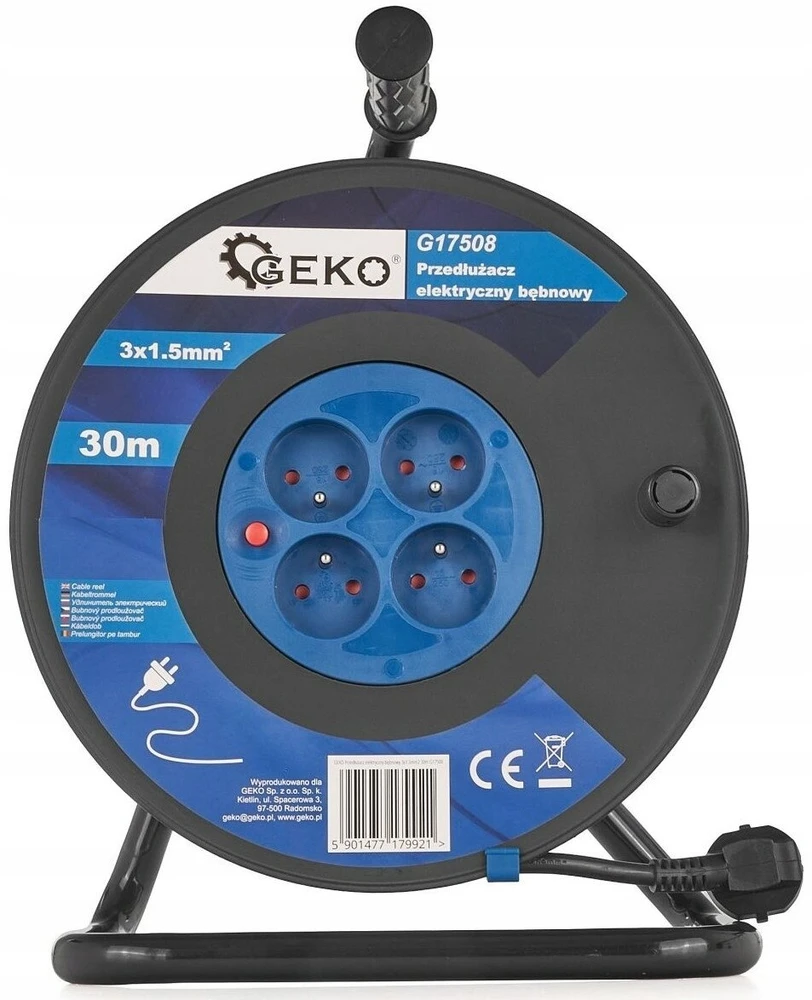 Geko Elektrinis prailgintuvas su rite 3x1,5mm2 30m (1)