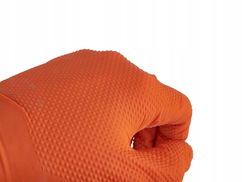 Geko Nitrilinės pirštinės SOLID GRIP 50 vnt. dydis S oranžinės (10)