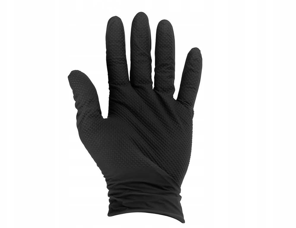 Geko SOLID GRIP nitrilo pirštinės, 50 vnt., M dydis, juodos (10)