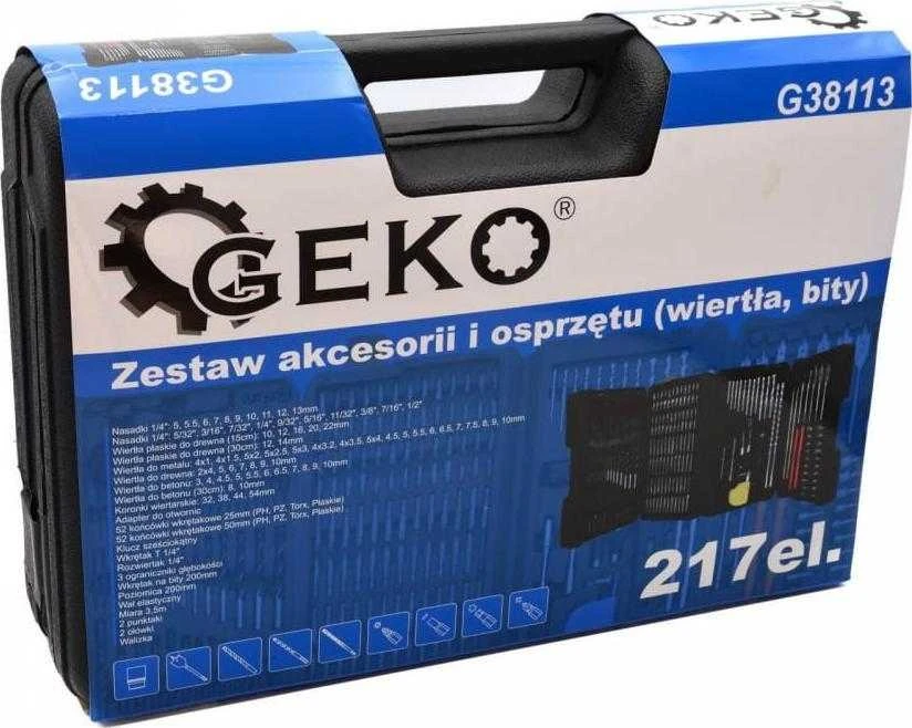 Geko Rinkinys AKCESORII I OSPRZĘTU (WIERTŁA BITY) 217EL. (3) G38113 GEKO