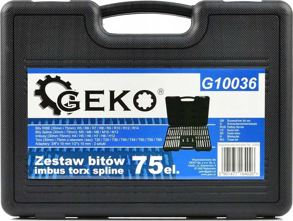 Geko Rinkinys bitów imbus torx spline 75el. (5)