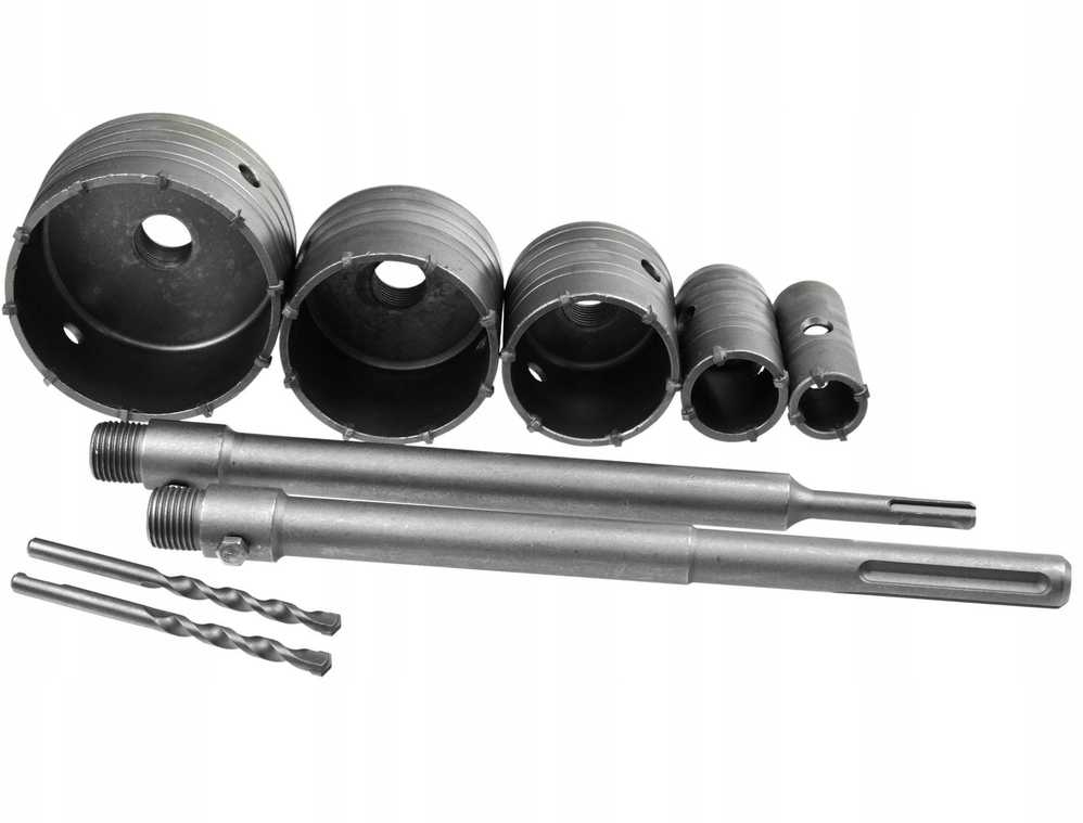 Grąžtas Geko Sieninių frezų rinkinys 9 vnt. (30, 40, 65, 80, 100 mm + 2 adapteriai) (4)
