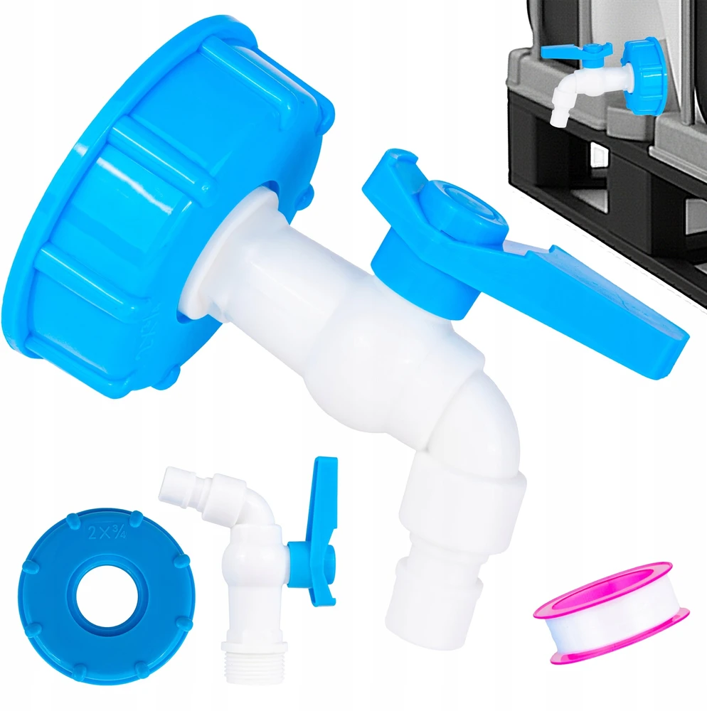 Geko Rinkinys – IBC veržlė S60x6 + čiaupas 3/4'' – čiaupas (125)
