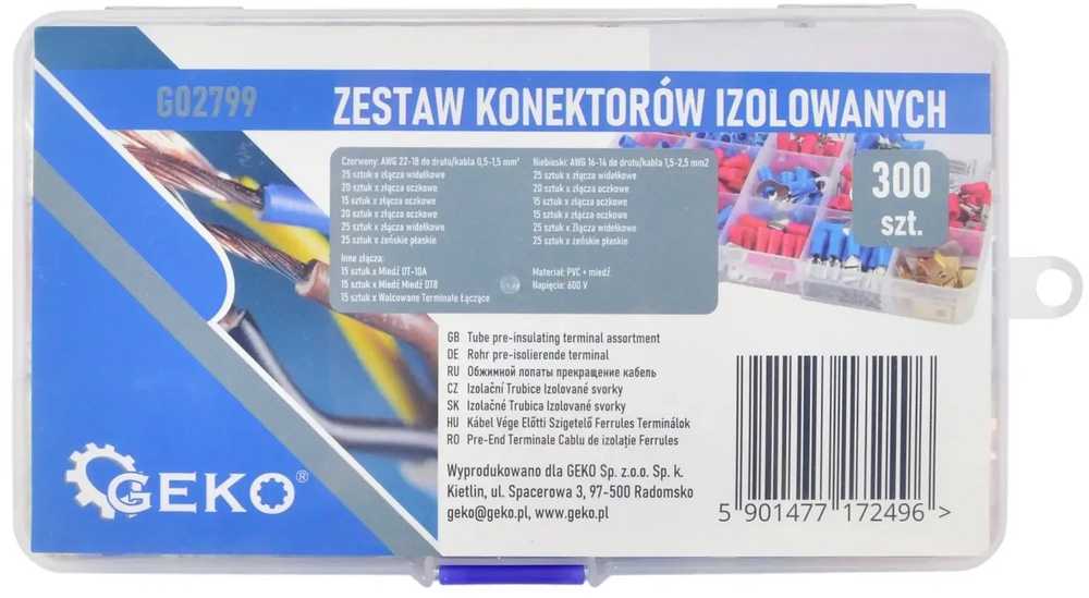 Geko automobiliniai įrankiai izoliuotų jungčių 300 vnt. (60)