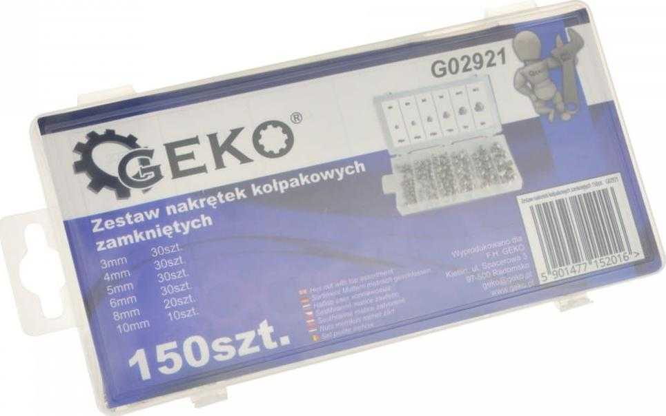 Geko Rinkinys NAKRĘTEK KOŁPAKOWYCH ZAMKNIĘTYCH 150SZT.(20) G02921 GEKO