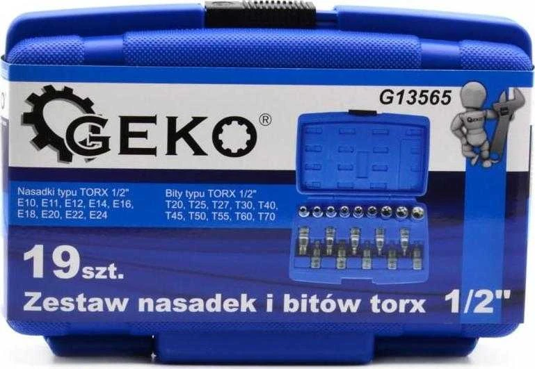 Geko Rinkinys NASADEK I BITÓW TORX 1/2'' 19 SZT. (10) G13565 GEKO