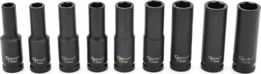 Geko Rinkinys nasadek udarowych długich 1/2'' 10-32mm 16szt. (5)