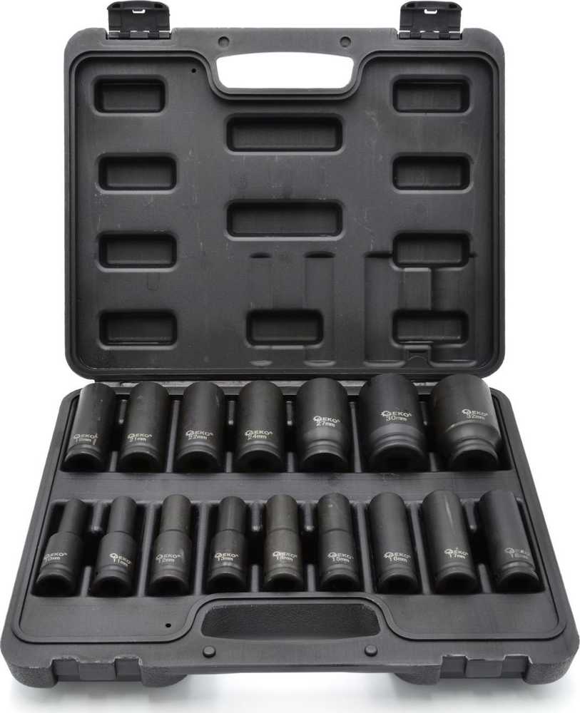 Geko Rinkinys nasadek udarowych długich 1/2'' 10-32mm 16szt. (5)
