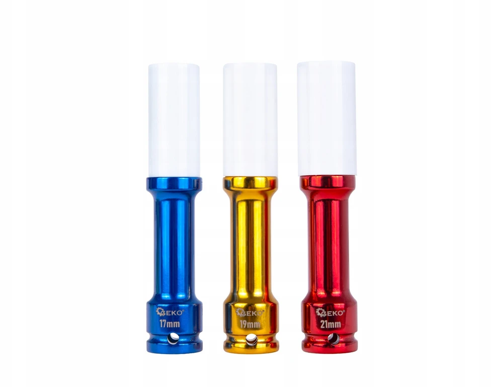 Geko Ilgų smūginių lizdų rinkinys aliuminiams ratlankiams 17mm 19mm 21mm (10)