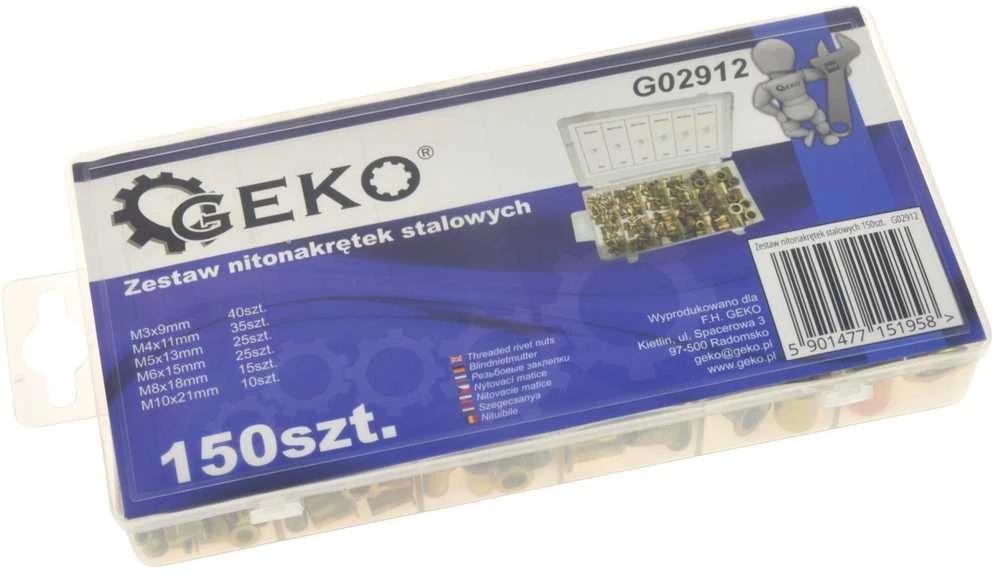 Geko nitonakrętki stalowe 150szt. (20)